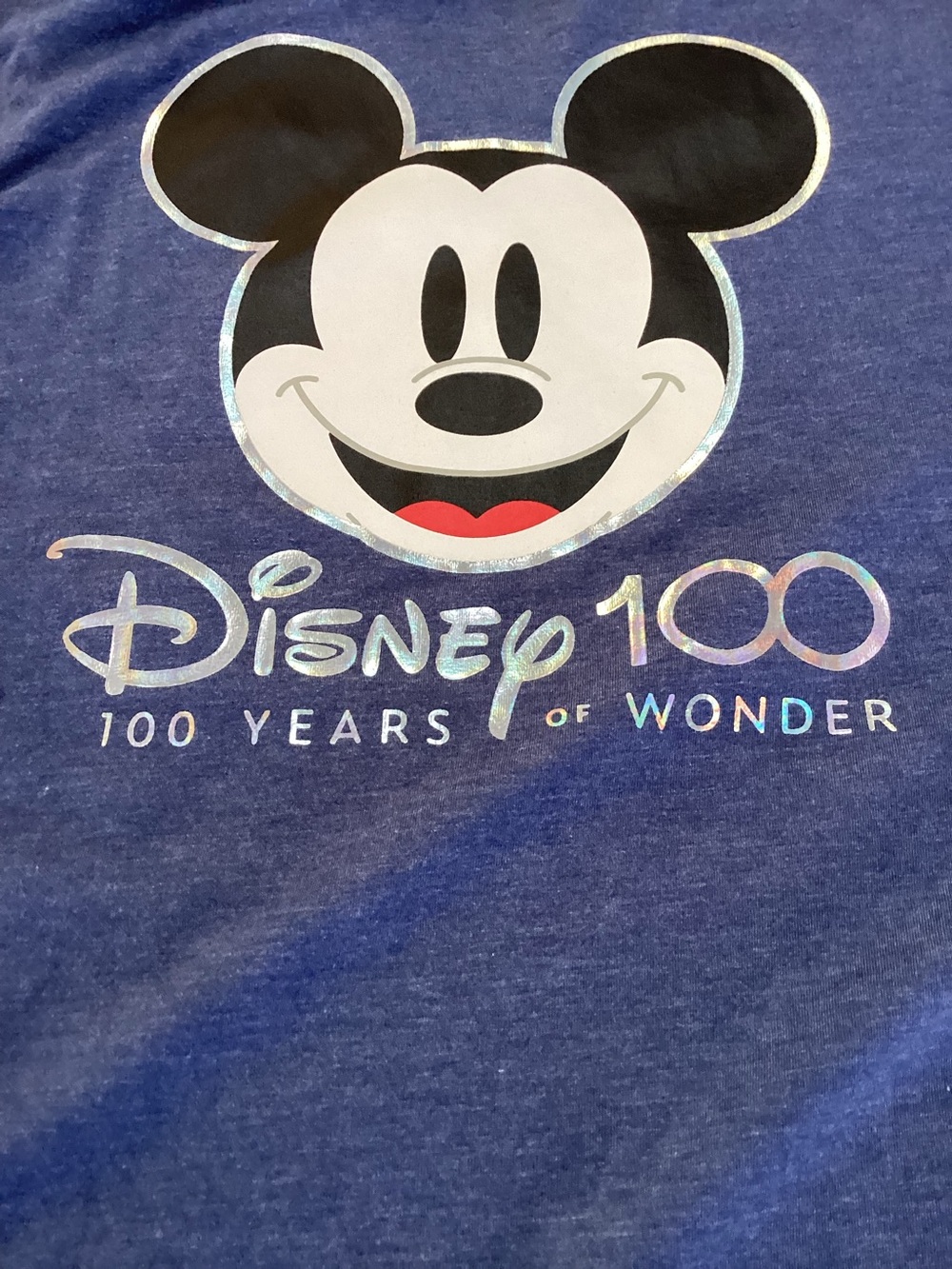 Disney, Blue  ,Mickey ,100 Years of Wonder, Graphic TShirt,Size Extra Large
